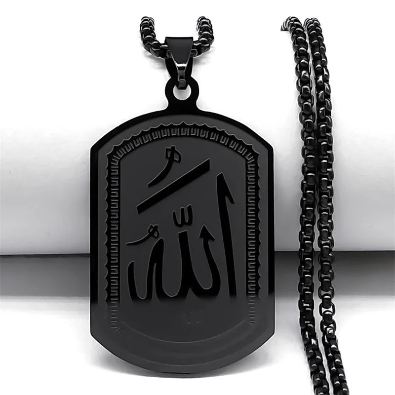 Islamic Arab Allah God Necklace Stainless Steel Arabic Jewelry