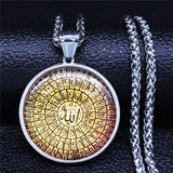 Islamic Arab Quran Allah Glass Stainless Steel Long Necklace Men/Women