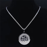 Islamic Muslim Round Necklace God Allah Chain Jewelry N2229S05