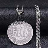 Islamic Muslim Round Necklace God Allah Chain Jewelry N2229S05