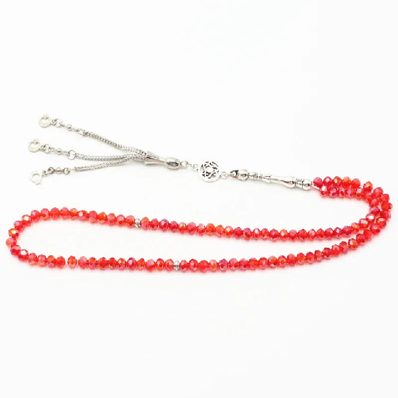 Islamic Muslim Prayer Beads Glass Crystal Tasbih Misbaha Faceted Glass Bead