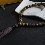 Muslim Tasbih 8mm Tiger Eye Bracelet 33 Beads Tassel Rosary