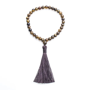 Muslim Tasbih 8mm Tiger Eye Bracelet 33 Beads Tassel Rosary