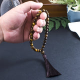 Muslim Tasbih 8mm Tiger Eye Bracelet 33 Beads Tassel Rosary