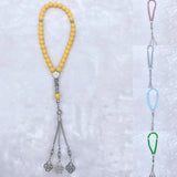 Islamic Muslim Tasbih Allah Rosary Prayer Beads 8mm Natural Stone Knotted Rosary