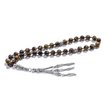 Muslim Tasbih 10mm Stone Knot Rosary 33 Beads Metal Tassel