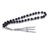 Muslim Tasbih 10mm Stone Knot Rosary 33 Beads Metal Tassel