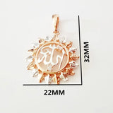 Islamic Allah Necklace Pendant 585 Rose Gold Muslim Jewelry