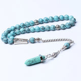 Islamic Prayer Beads Synthetic Turquoise Stone 8mm 33 Beads Allah Tasbeeh Subha