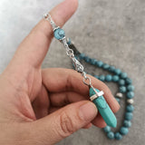 Islamic Prayer Beads Synthetic Turquoise Stone 8mm 33 Beads Allah Tasbeeh Subha