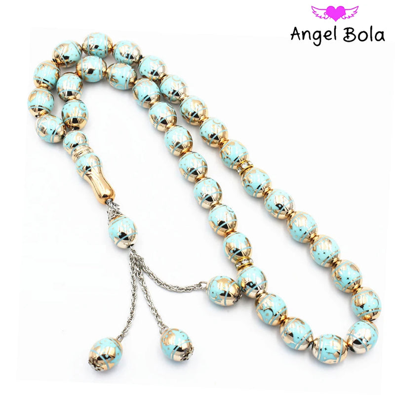 Islamic Prayer Tassel Pendant Lady Beaded Bracelet Muslim 14mm33