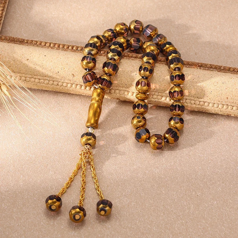 Islamic Rosary Bead Bangle Arabic Jewelry Prayer Beads 10mm 33beads Tasbih Metal