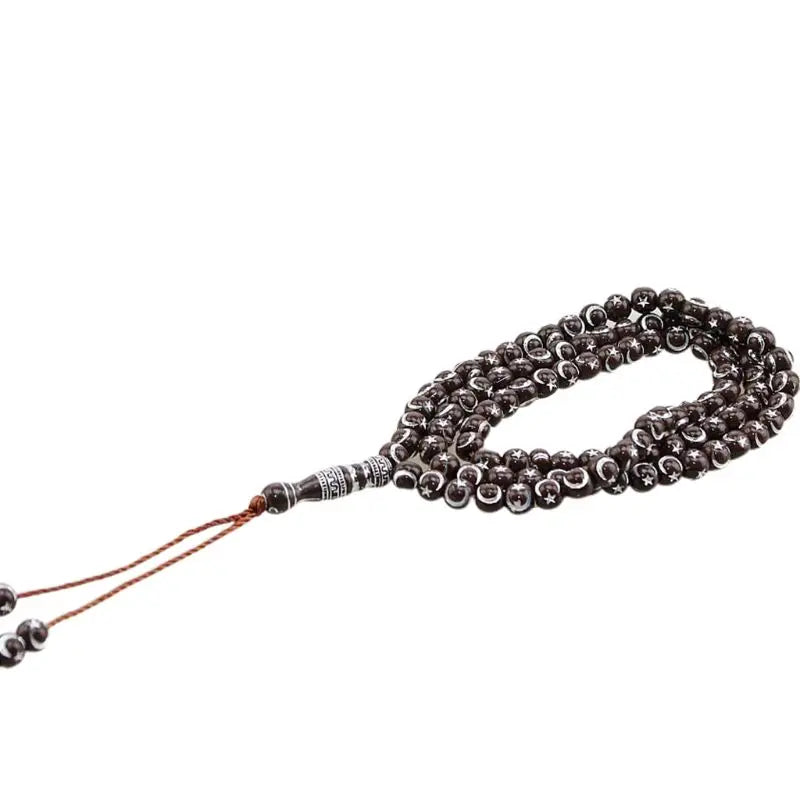 Islamic Rosary Bracelet Tassel Pendant 99 Prayer Beads Unisex Jewelry