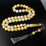 Islamic Tasbih 33 Rosary Amber Tesbih Silver Tassel Ramadan Gift