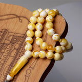 Islamic Amber Resin Tasbih with Silver Tassel - Ramadan Gift