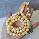 Islamic Tasbih 33 Rosary Amber Tesbih Silver Tassel Ramadan Gift