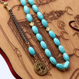 Islamic Tasbih Jewelry Prayer Beads Synthetic Turquoise Stone 33 Beads Masbaha