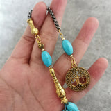 Islamic Tasbih Jewelry Prayer Beads Synthetic Turquoise Stone 33 Beads Masbaha