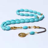 Islamic Tasbih Jewelry Prayer Beads Synthetic Turquoise Stone 33 Beads Masbaha