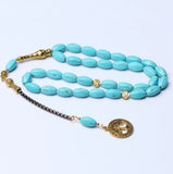 Islamic Tasbih Jewelry Prayer Beads Synthetic Turquoise Stone 33 Beads Masbaha