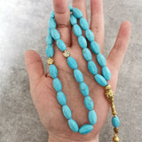 Islamic Tasbih Jewelry Prayer Beads Synthetic Turquoise Stone 33 Beads Masbaha