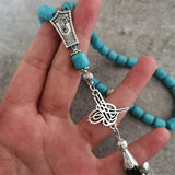 Islamic Tasbih Muslim Prayer Beads Turquoise Stone 33 Beads Subha Misbaha Rosary