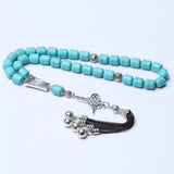 Islamic Tasbih Muslim Prayer Beads Turquoise Stone 33 Beads Subha Misbaha Rosary
