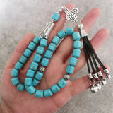 Islamic Tasbih Muslim Prayer Beads Turquoise Stone 33 Beads Subha Misbaha Rosary