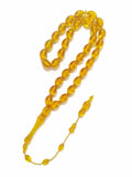 Islamic Tasbih Muslim Rosary Beads 33 Prayer Men Bracelet Amber Stone