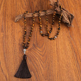 Islamic Tasbih Prayer 99 Beads Rosary 8mm Yellow Tiger Eye Necklace