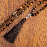 Islamic Tasbih Prayer 99 Beads Rosary 8mm Yellow Tiger Eye Necklace