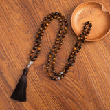 Islamic Tasbih Prayer 99 Beads Rosary 8mm Yellow Tiger Eye Necklace