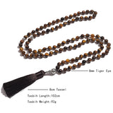 Islamic Tasbih Prayer 99 Beads Rosary 8mm Yellow Tiger Eye Necklace