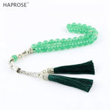 Islamic Muslim Tasbih Green Bracelet Round Shape Beads Prayer Beads