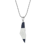 Map Flag Pendant Necklaces For Women Silver Jewelry