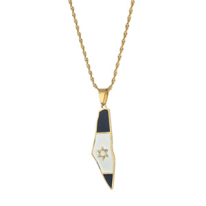 Map Flag Pendant Necklaces For Women Silver Jewelry