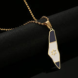 Map Flag Pendant Necklaces For Women Silver Jewelry