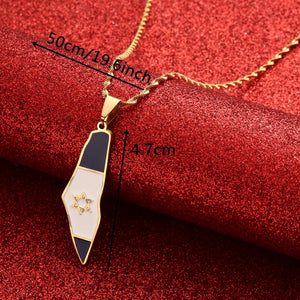 Map Flag Pendant Necklaces For Women Silver Jewelry