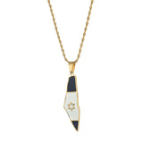 Map Flag Pendant Necklaces For Women Silver Jewelry