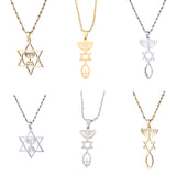 Hexagram Menorah Hanukkah Pendant Necklace Israel Symbol