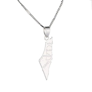 Map Pendant Necklace Chain Jewelry for Men Women
