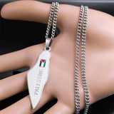 Map Pendant Necklace Stainless Steel Silver Women Men Gift