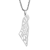 Map Pendant Necklaces Israeli Arabic Hebrew Jewelry