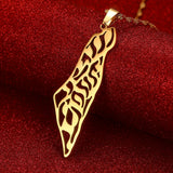 Map Pendant Necklaces Israeli Arabic Hebrew Jewelry