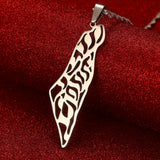 Map Pendant Necklaces Israeli Arabic Hebrew Jewelry