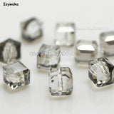 100pcs 8mm Gray Square Crystal Beads Glass Spacer for DIY Jewelry Making