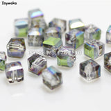100pcs 6mm Light Green Square Austria Crystal Beads for DIY Jewelry Making
