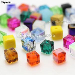 100pcs Mixed Square 6mm Austria Crystal Beads Glass Spacer Bead for DIY Jewelry