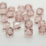 100pcs Pink Square 6mm Crystal Spacer Beads for Jewelry Making