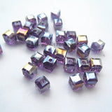 100pcs Purple Square 6mm Crystal Beads Glass Beads for DIY Jewelry Making